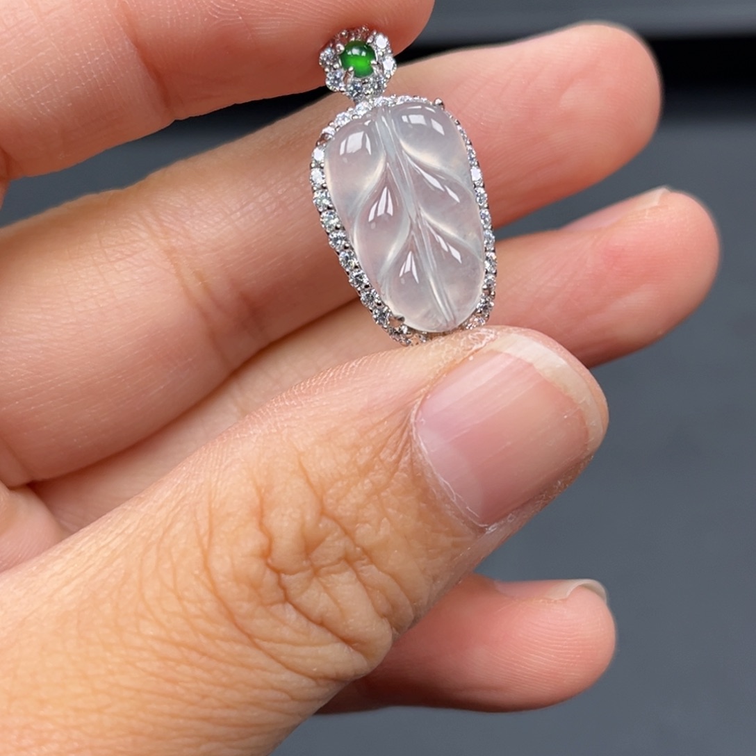 翡翠银S925镶嵌吊坠(不含链)