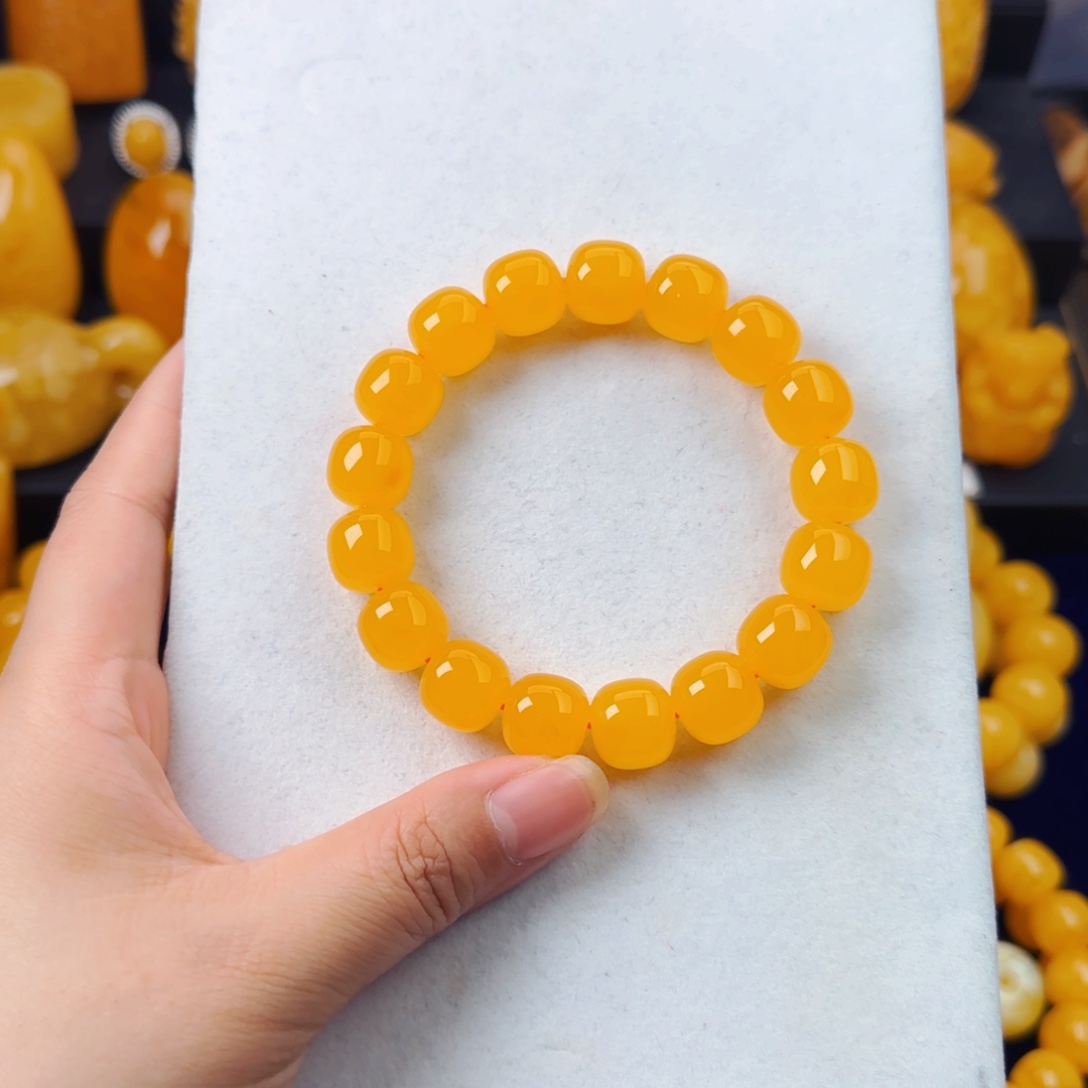 未镶嵌颈饰蜜蜡橘色纯色同料13