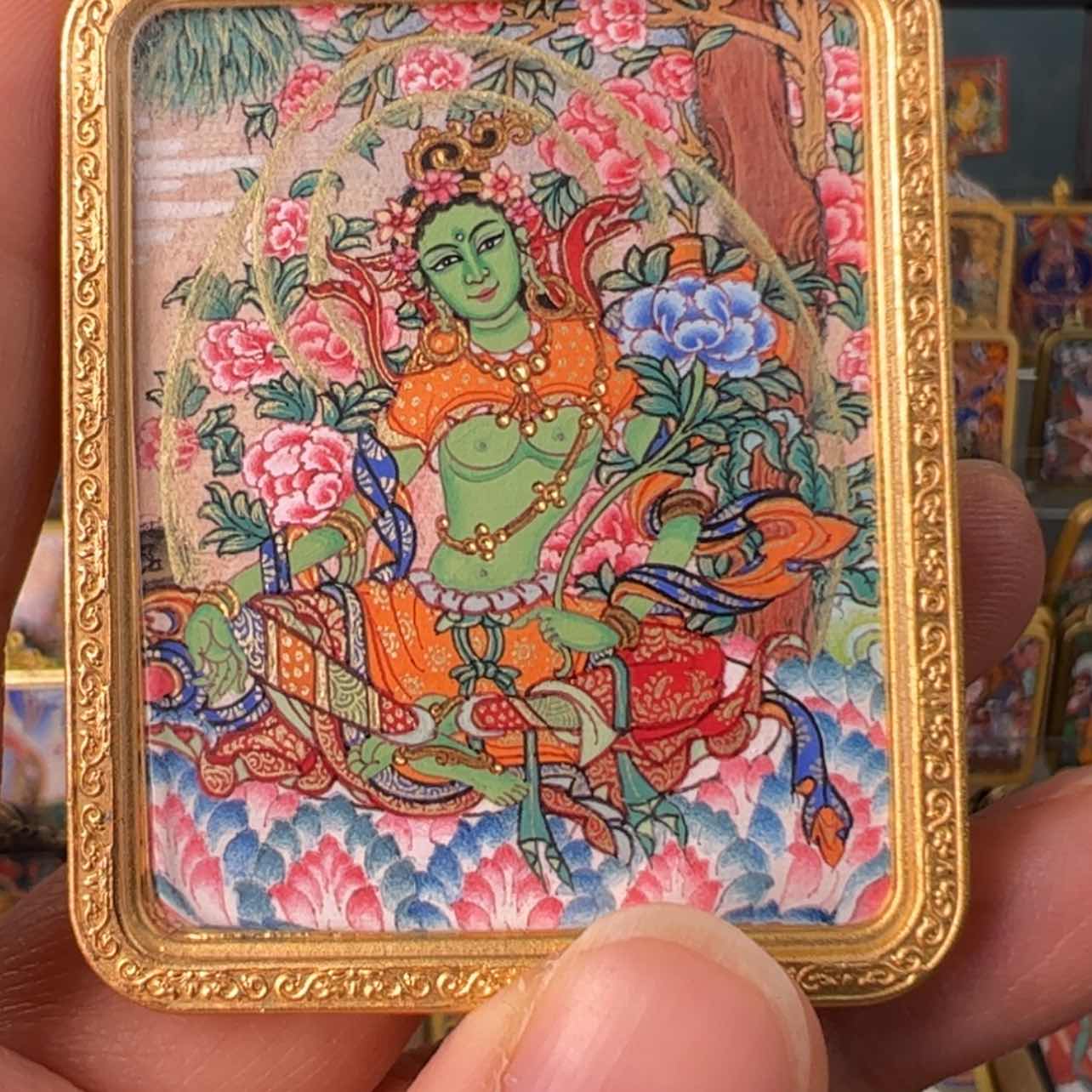 【闪购商品】吊坠G****L绿度母唐卡绘画作品