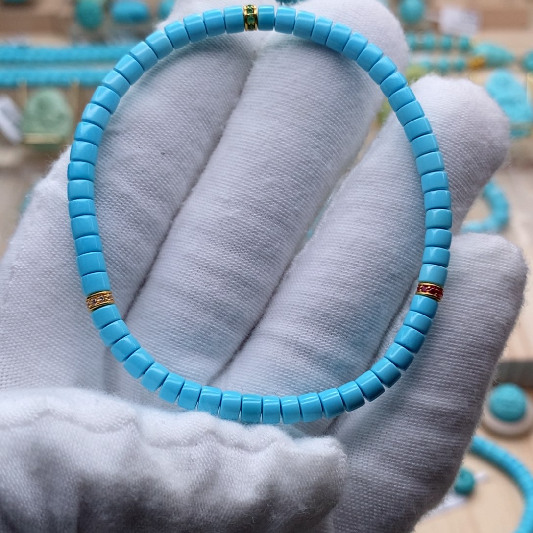 绿松石珠宝奇石未镶嵌海***云