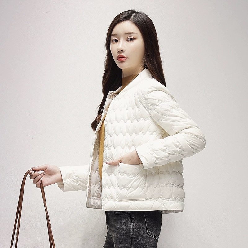 轻薄棉衣新款秋冬季波浪纹女短款棉袄