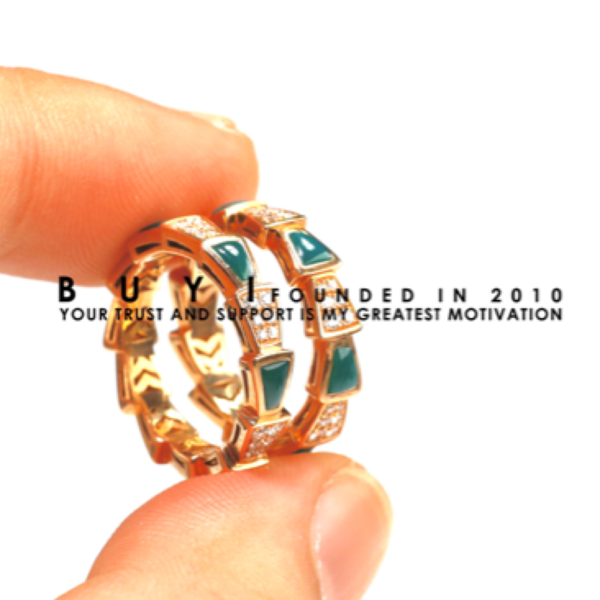 【不一家】湖北原矿松石克万色系宝g丽款式蛇款戒指轻奢时尚镶嵌