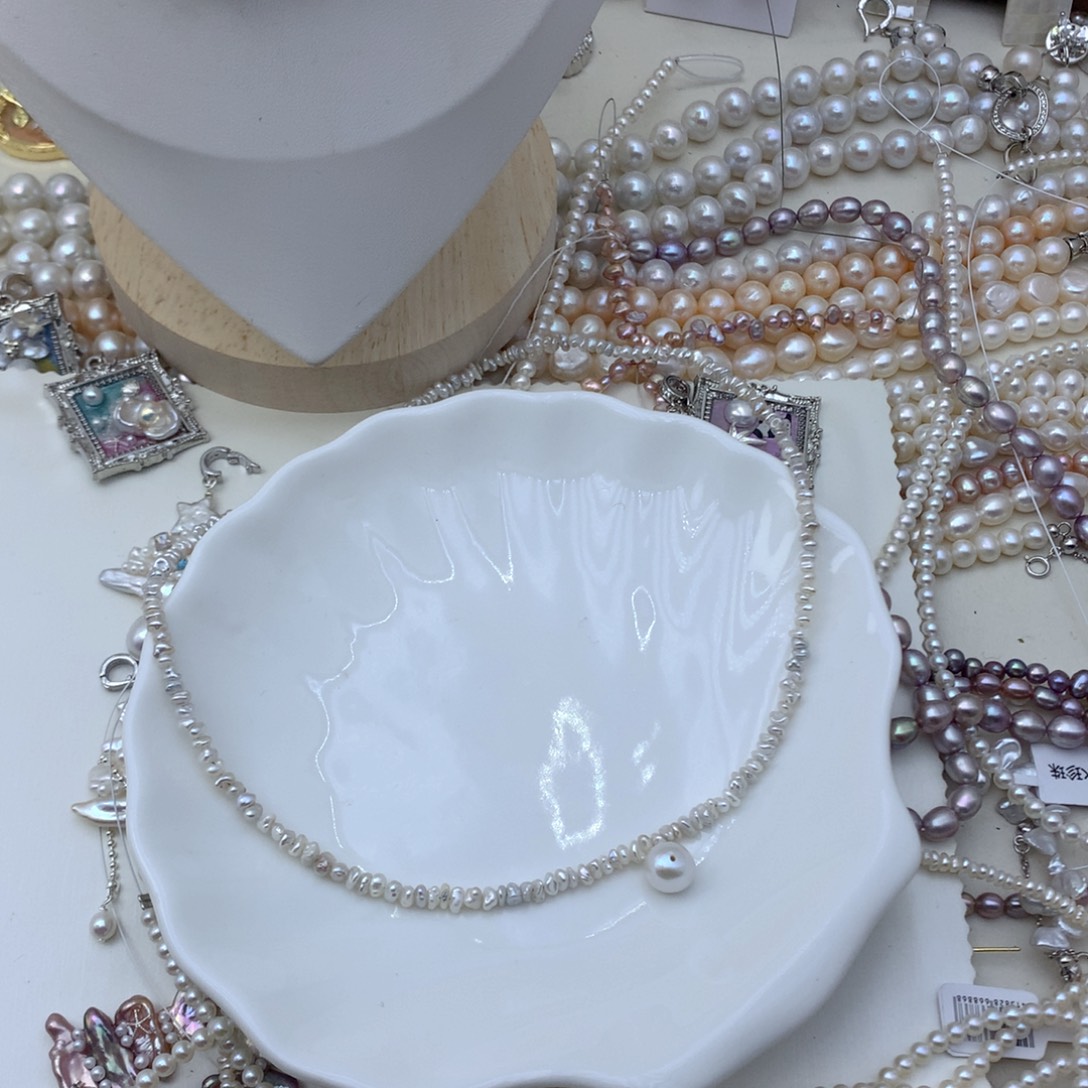 合金颈饰淡水珍珠