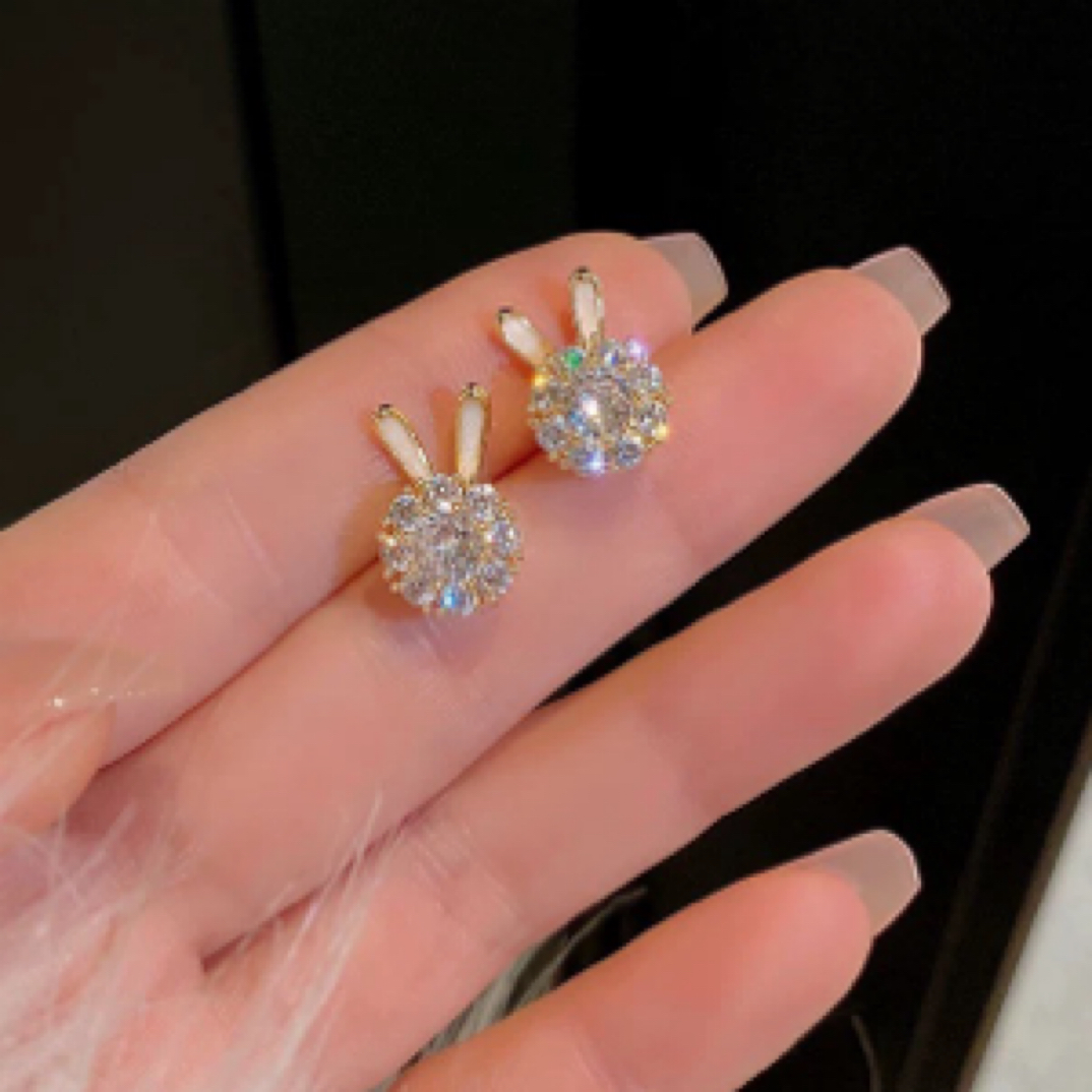 铜合金耳饰 耳夹可旋兔子蚊香盘耳环新款气质无耳洞ins女神节耳夹