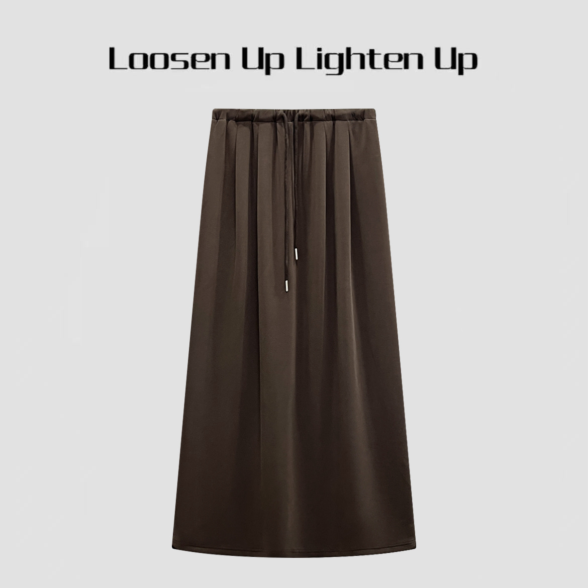 Loosen Up【有氧半裙】极简ROW风百搭松弛感后开衩松紧腰半身裙