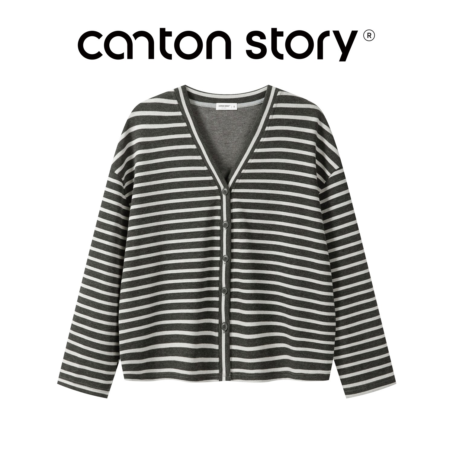 羊城故事-条纹休闲外套女秋季新款慵懒风宽松百搭上衣Y50954109