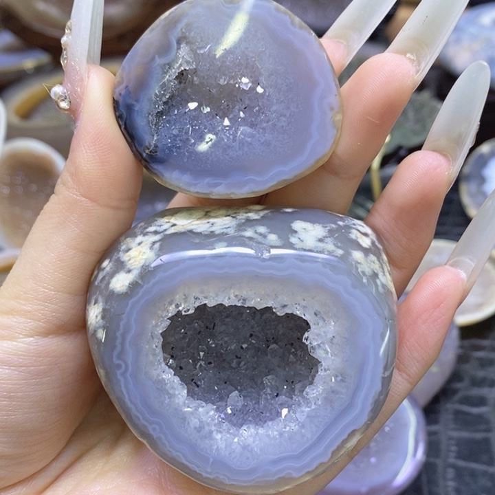 未镶嵌珠宝半成品水晶蓝晶盆