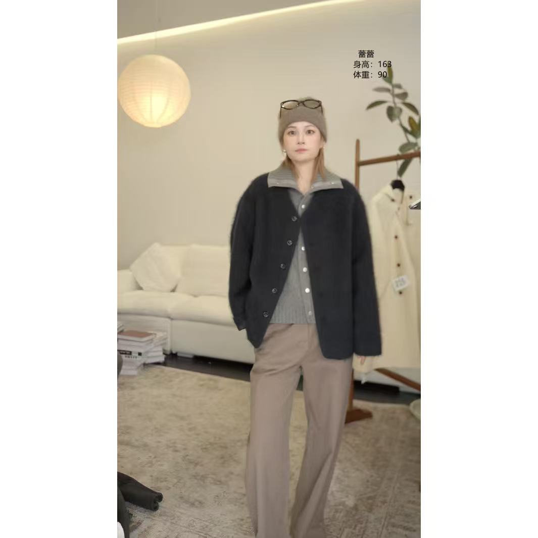 【LEILEI】羊绒中长款大衣外套时尚百搭出行必备99816