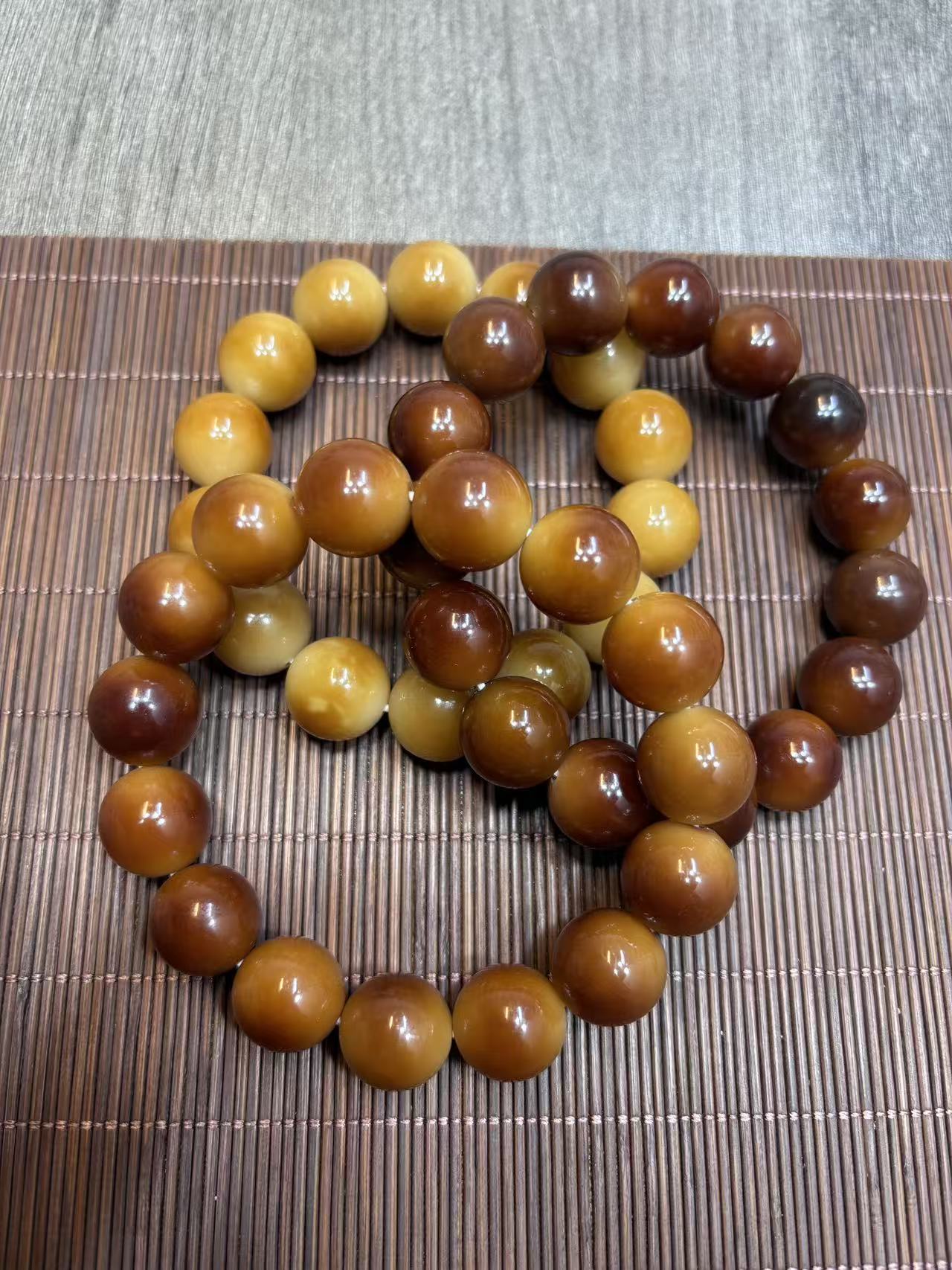 卡15小灯泡风化圆珠菩提根 巨油天然原生态文玩手串多样性发15颗