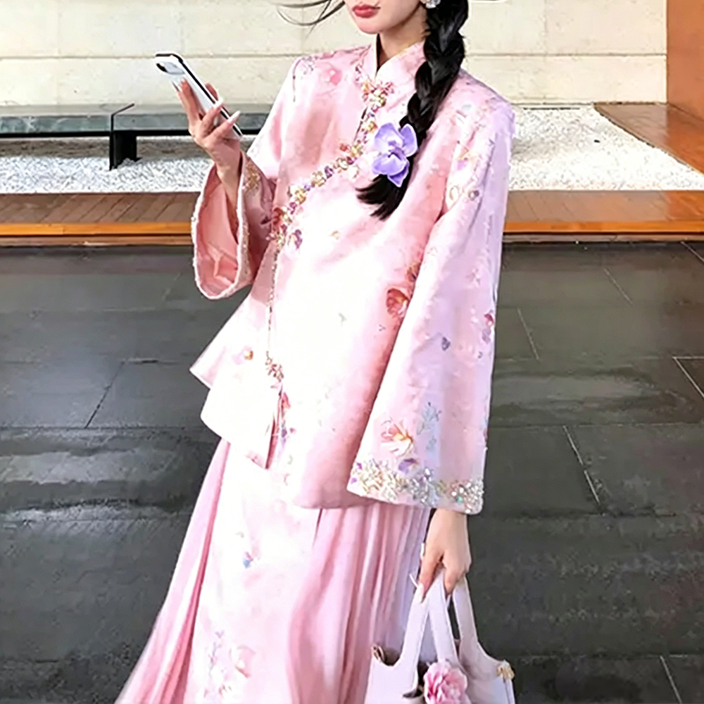 青【思美人】春季新款新中式外套半裙套装XH61063752