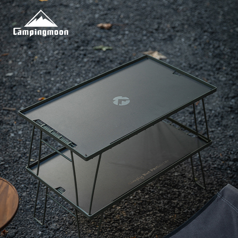 CAMPINGMOON柯曼 加厚铝合金磨砂天板多用铁网桌辅助托盘支撑天板