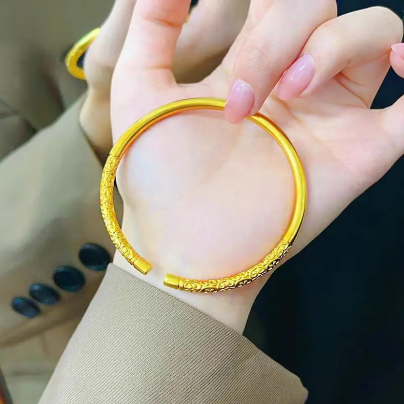 铜合金手镯 铜合金4N开口金箍棒优雅简约气质轻奢手环