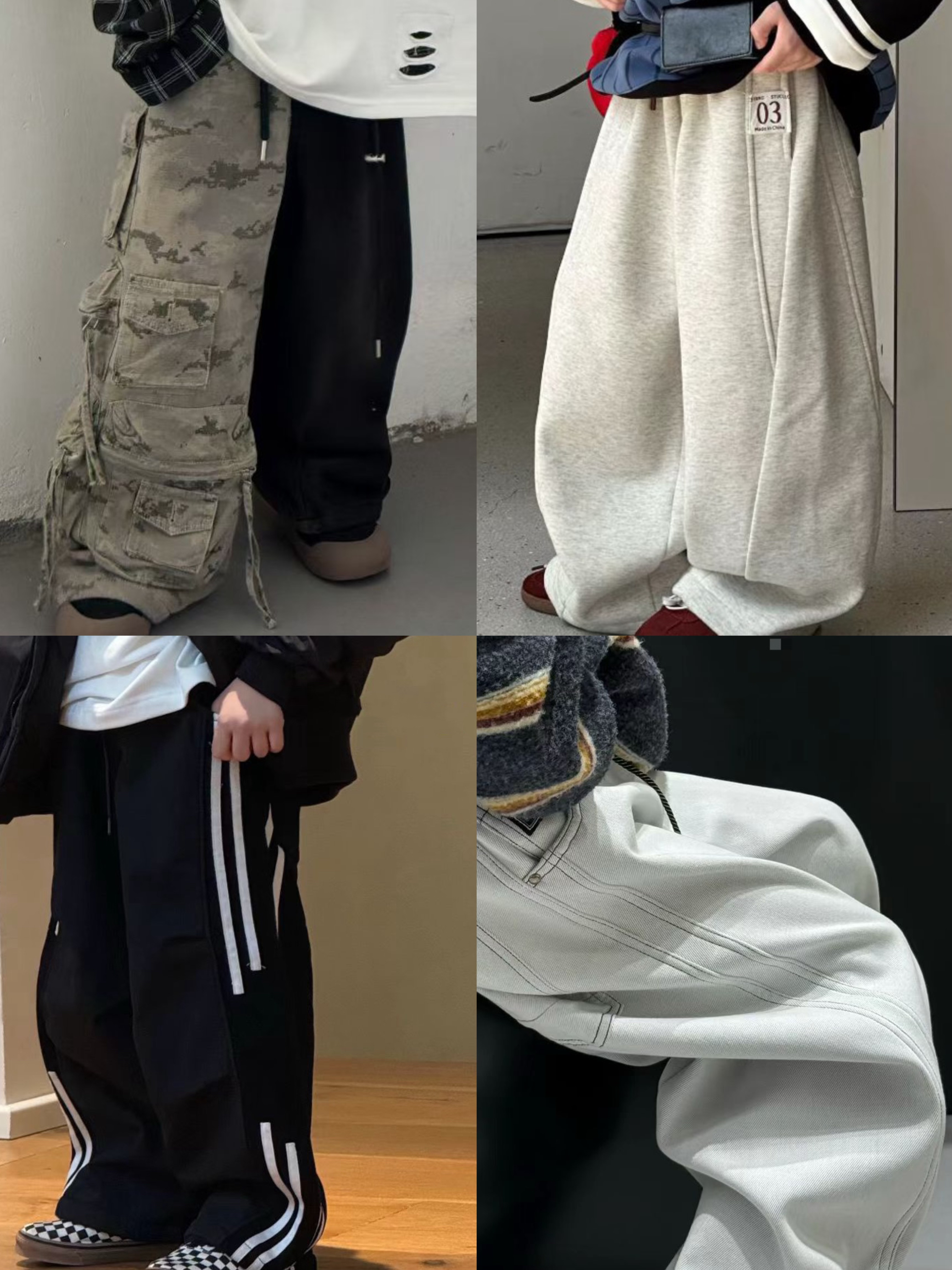 YJ CHOSEN丨 G801-830丨25冬丨休闲工装直筒裤丨潮 丨街舞 宽松  