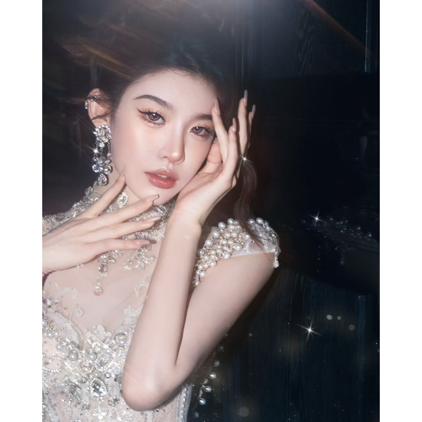 小南一｜刘超老师 同款定制 千金感爆闪水钻耳夹