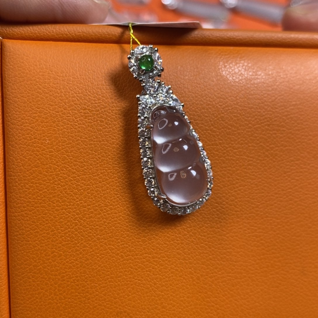 石英质玉豆子银S925镶嵌