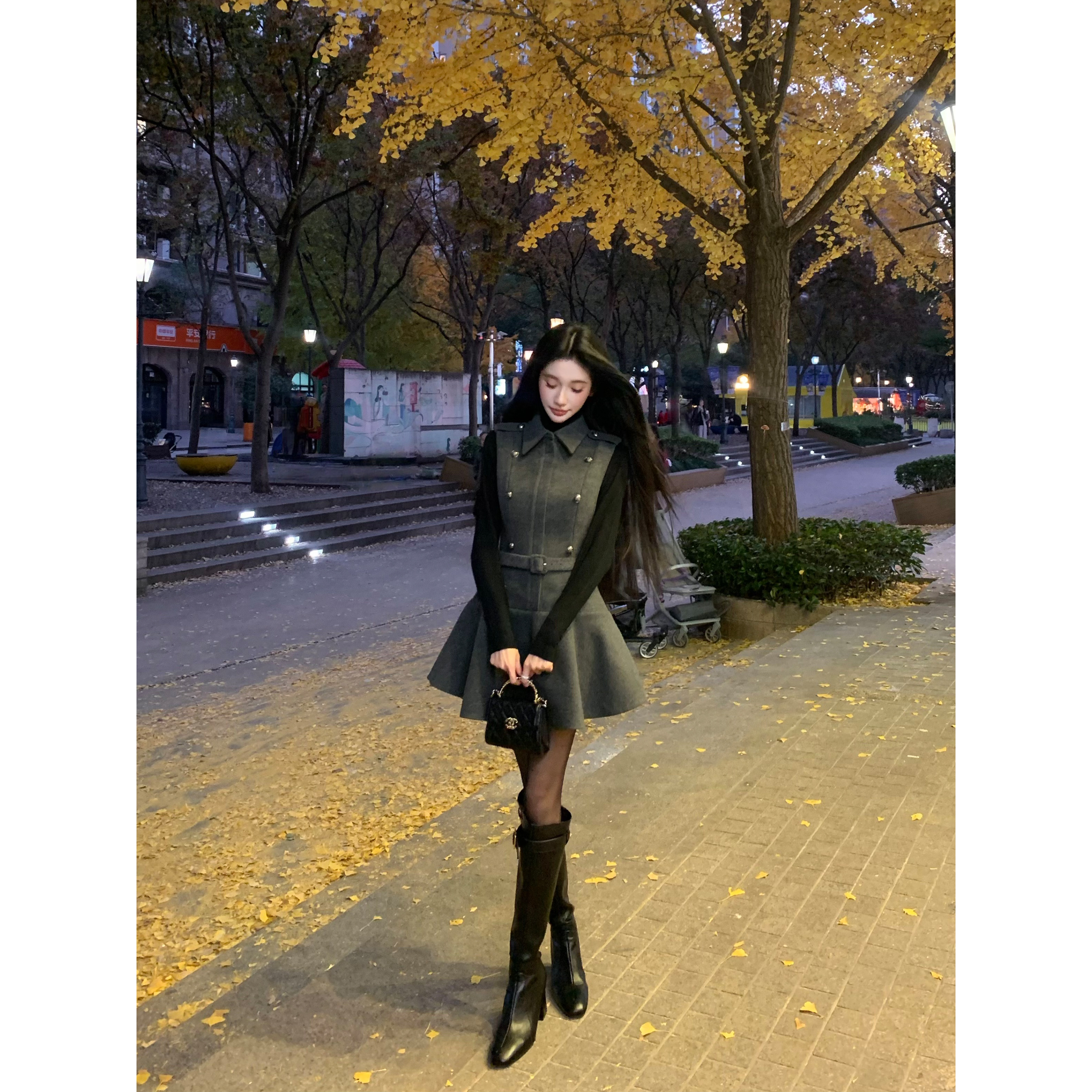 Barb Chill【12/10新品上新】【伦敦旧约】羊毛翻领千金连衣裙套装