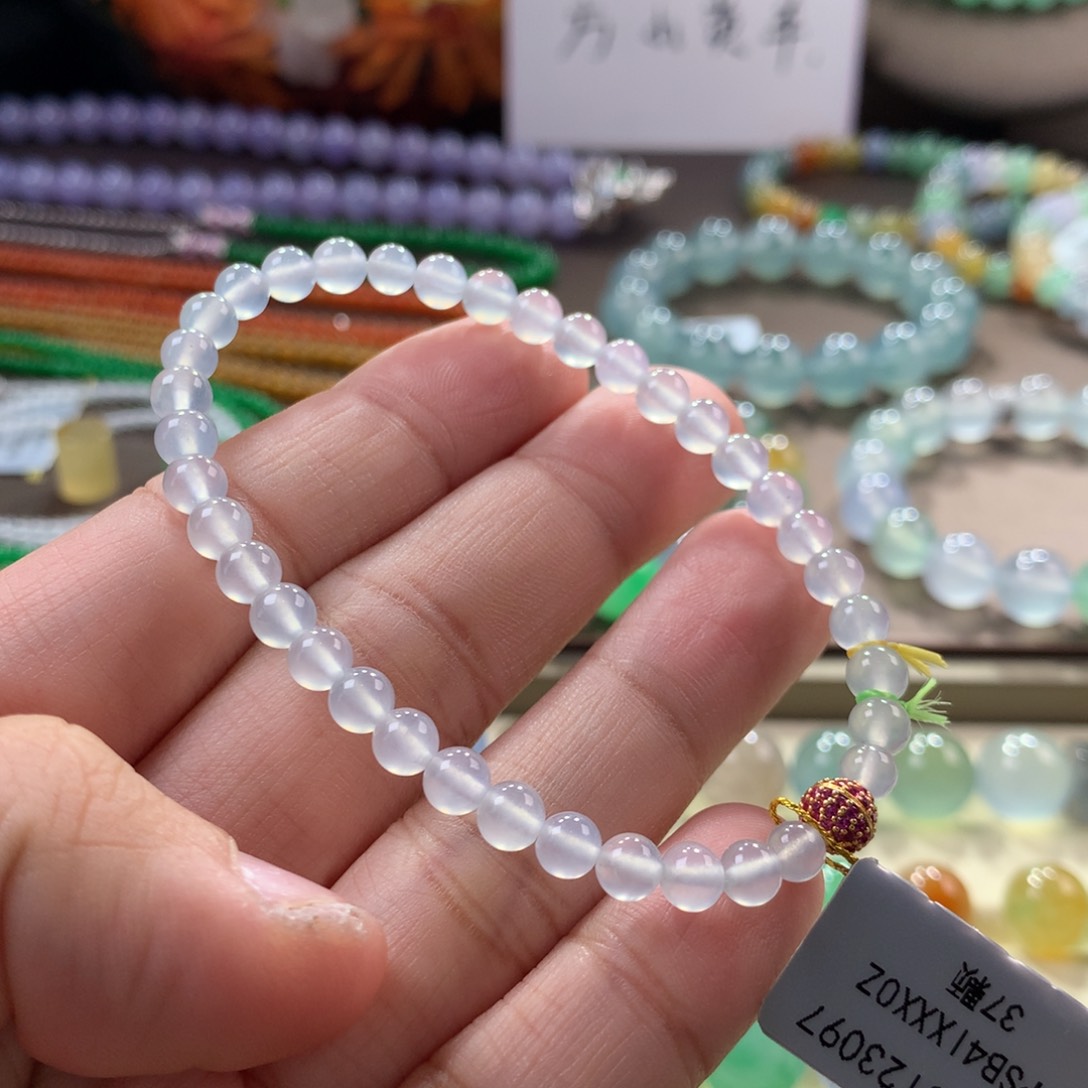 翡翠手链未镶嵌高冰白月光卡5