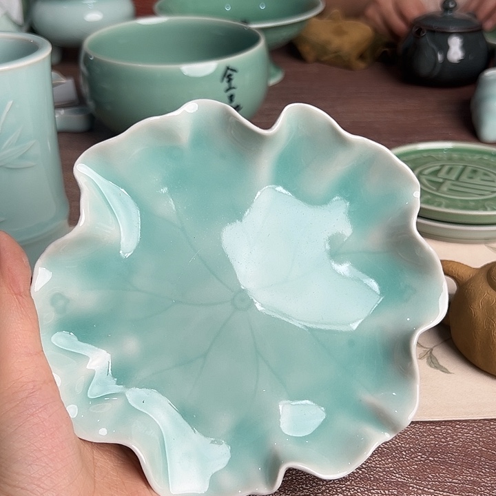 龙泉云间青瓷小米茶器