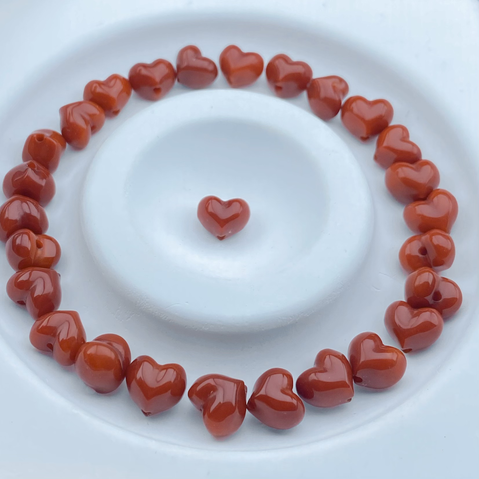 南红11mm屁桃川料瓦西屁桃爱心上下孔 南红玛瑙单珠（多样性发2个）