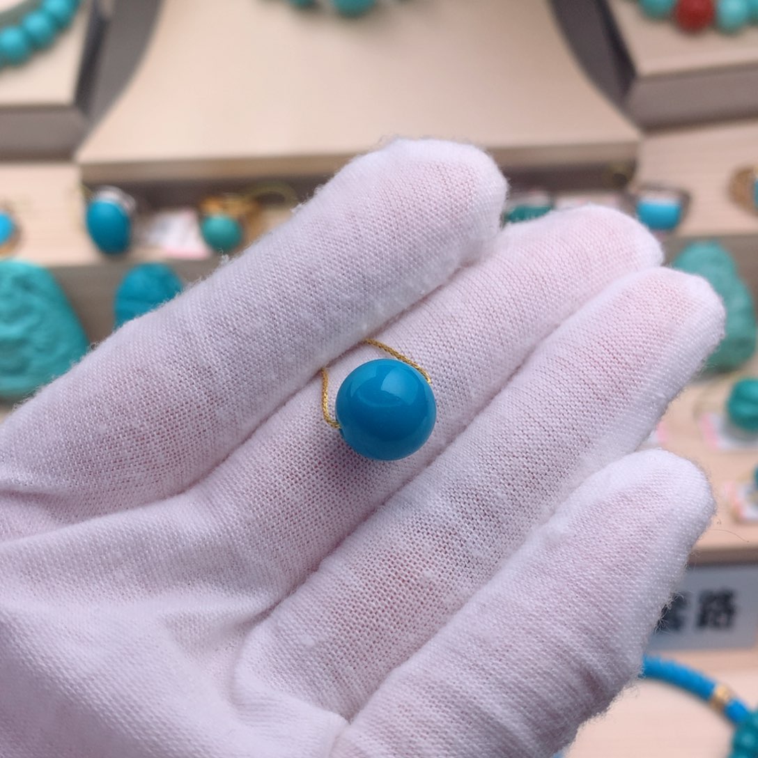 绿松石珠宝奇石未镶嵌11.5mm