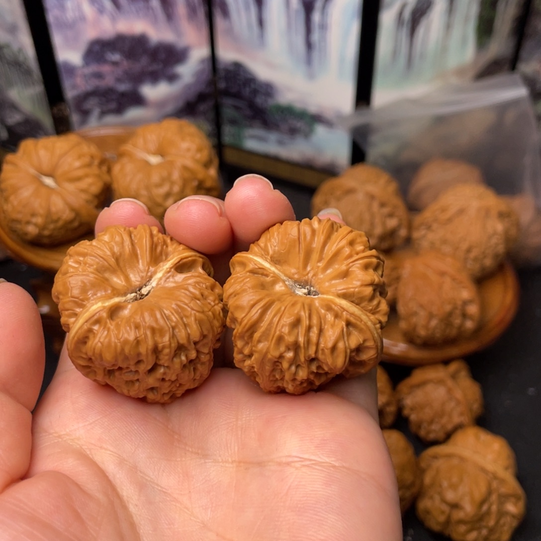 把件文玩核桃35平谷凹底