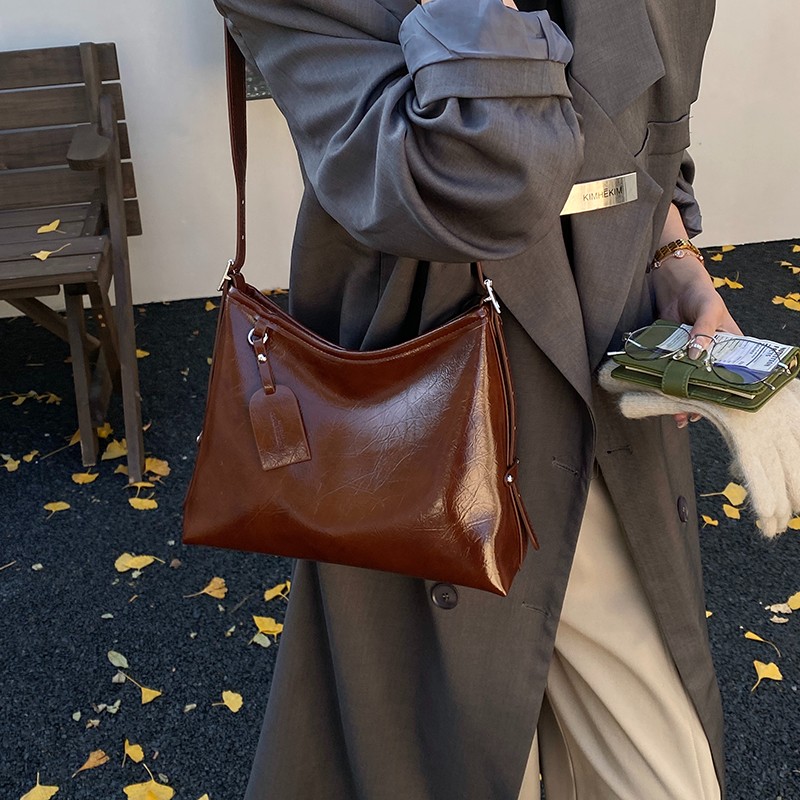 单根多休闲韩版托特包耐磨斜挎包百搭复古风2025秋冬新款大容量