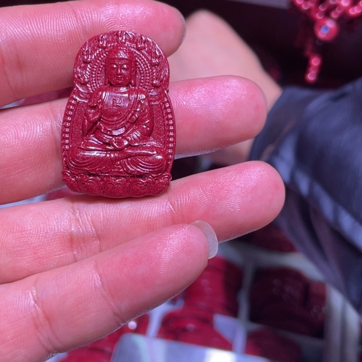 天然辰砂生肖珠守护神紫金砂红绳