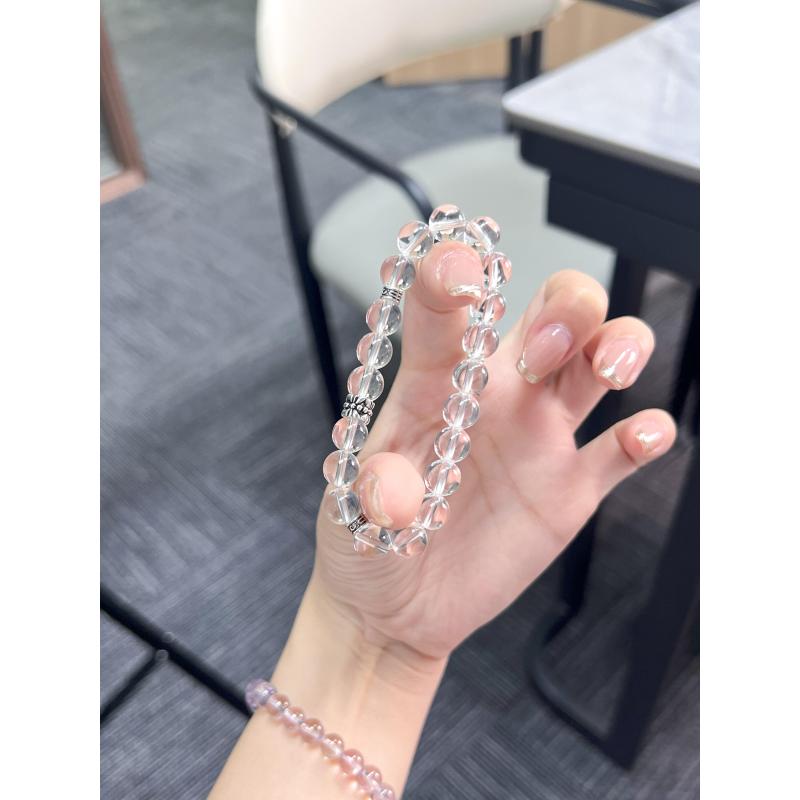 白水晶天然冰种全净体水晶手串手链禅意手持