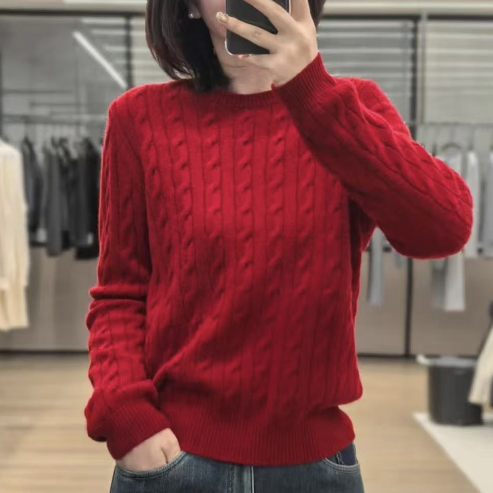 【灿烂星河】时尚百搭圆领套头毛衣设计感针织上衣女