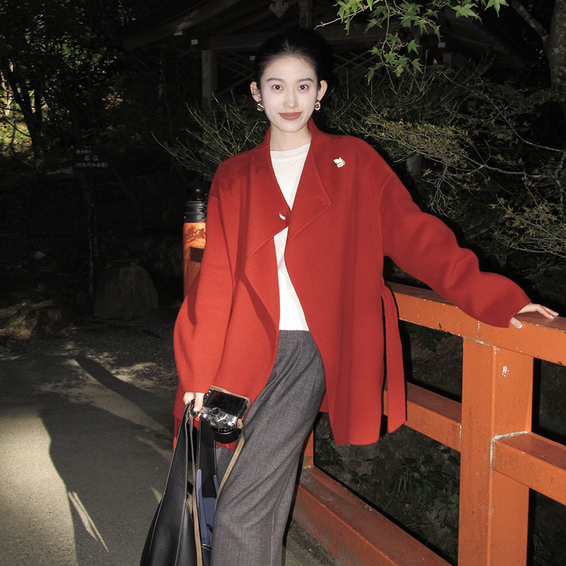 2025冬季立领毛呢外套女轻职风保暖冬长袖百搭气质秋冬大衣OB618
