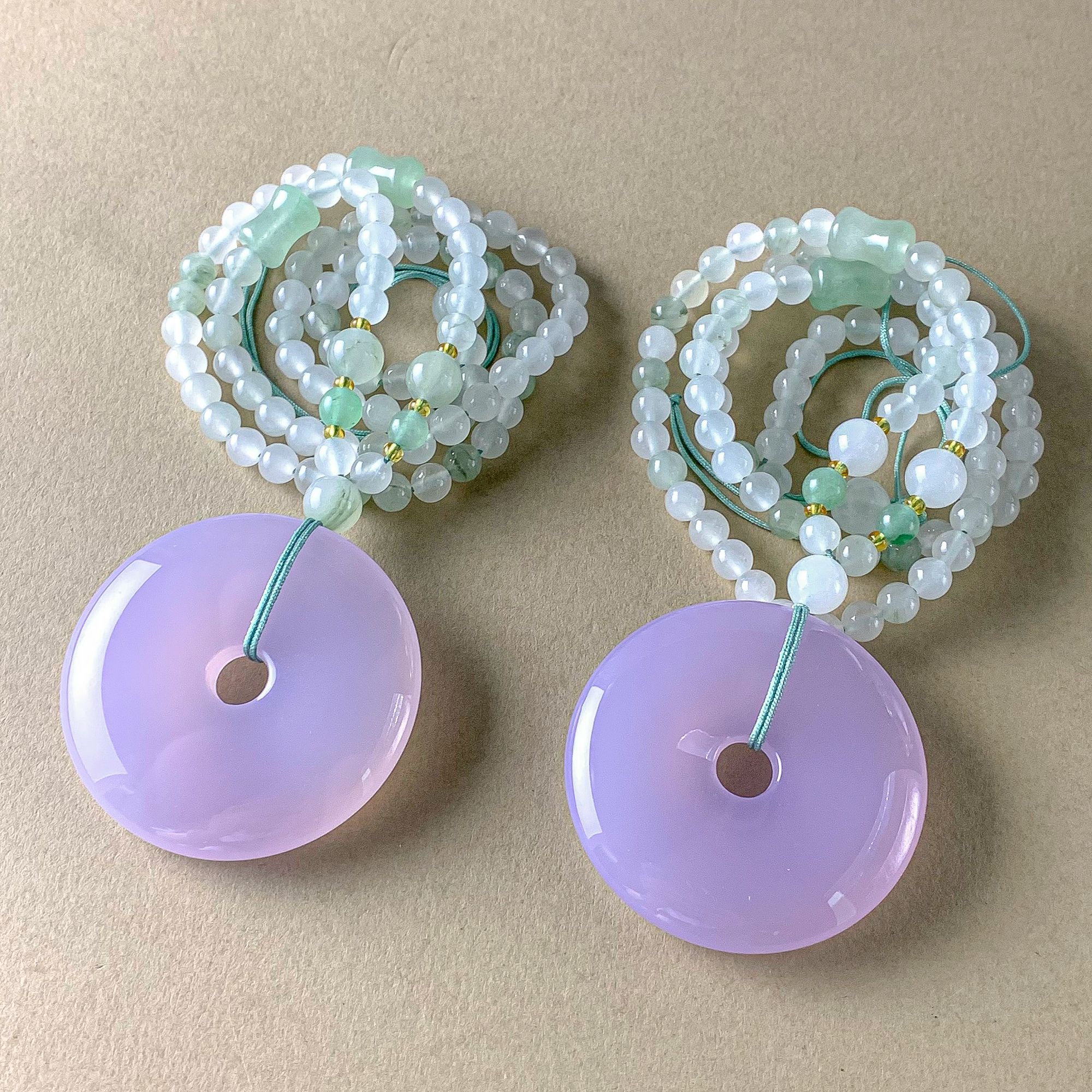 S6992【任会长珠宝】焉紫冰珀玉玛瑙吊坠-配珠链-多样性只发一件