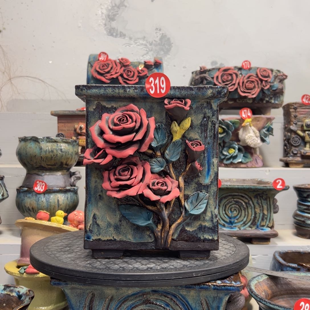 陶瓷小****候微瑕319 号陶然花盆