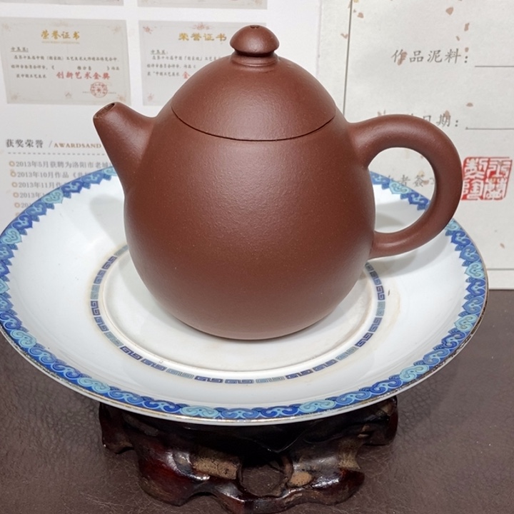 紫砂茶壶底槽清微瑕容量200