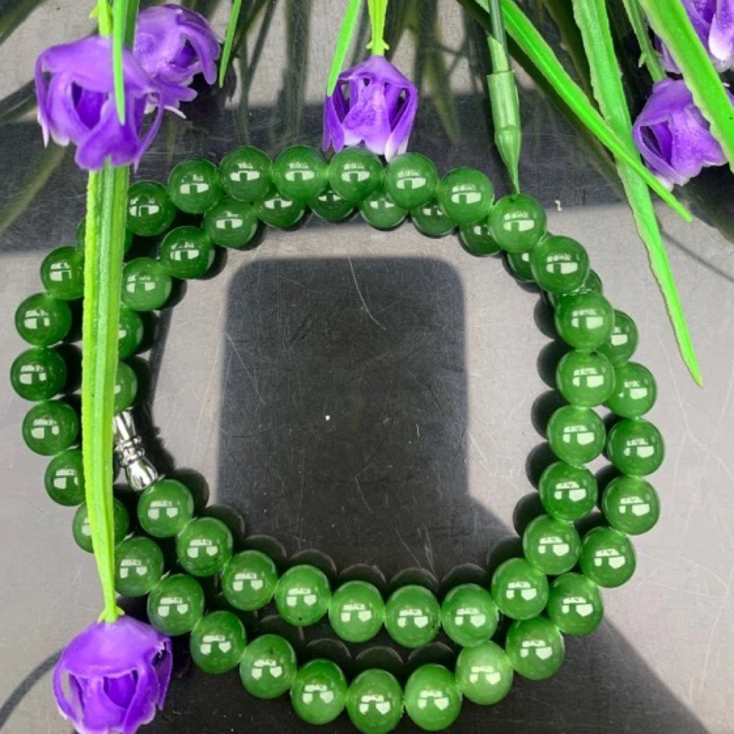 天然和田玉碧玉卡7-8微微矿显气质衬肤白洋气时尚高品质项链女士