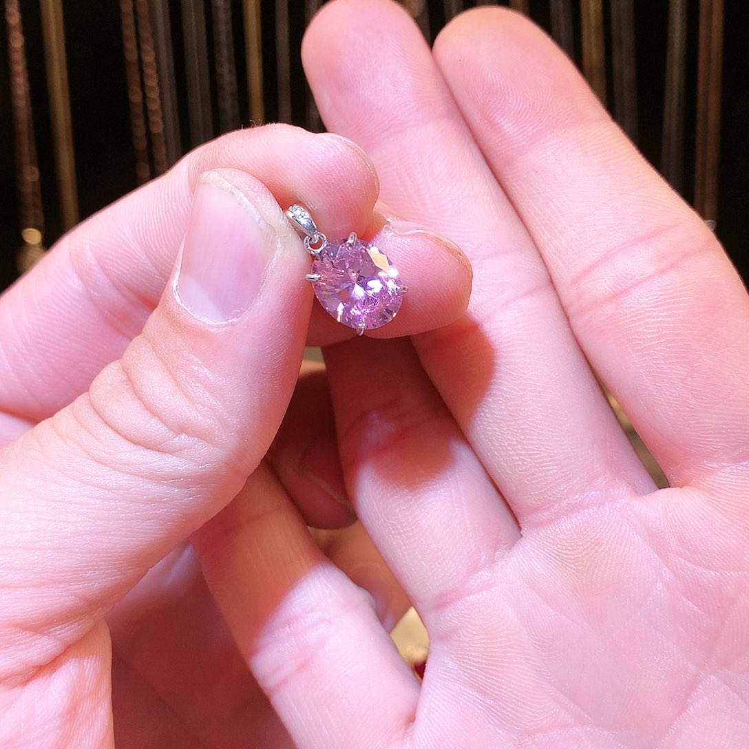 蓝宝石吊坠(赠链)银S925镶嵌