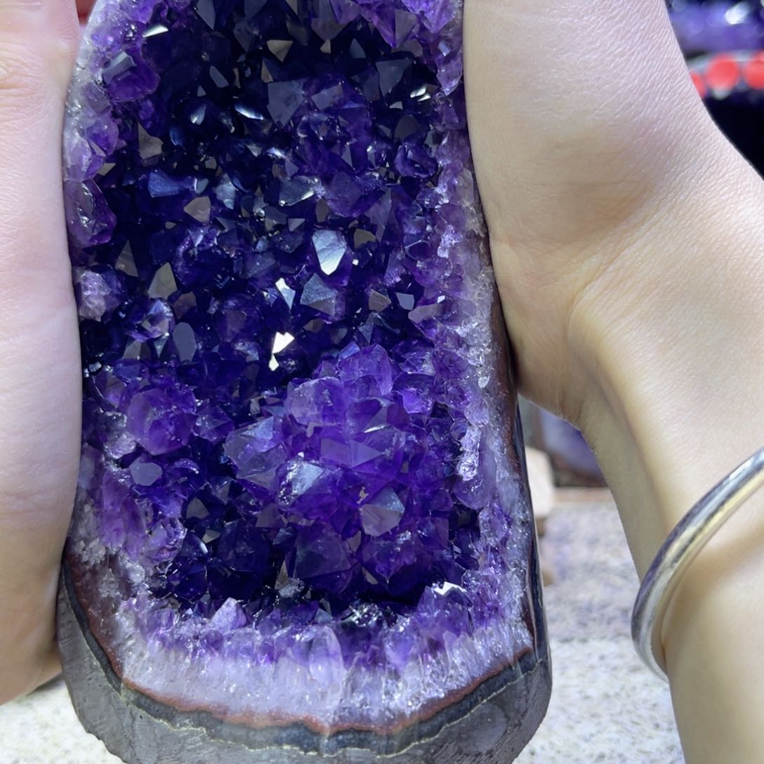 黄晶摆件未镶嵌紫水晶