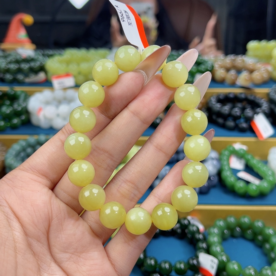 和田玉未镶嵌手链天然和田玉新疆若羌黄口手串12