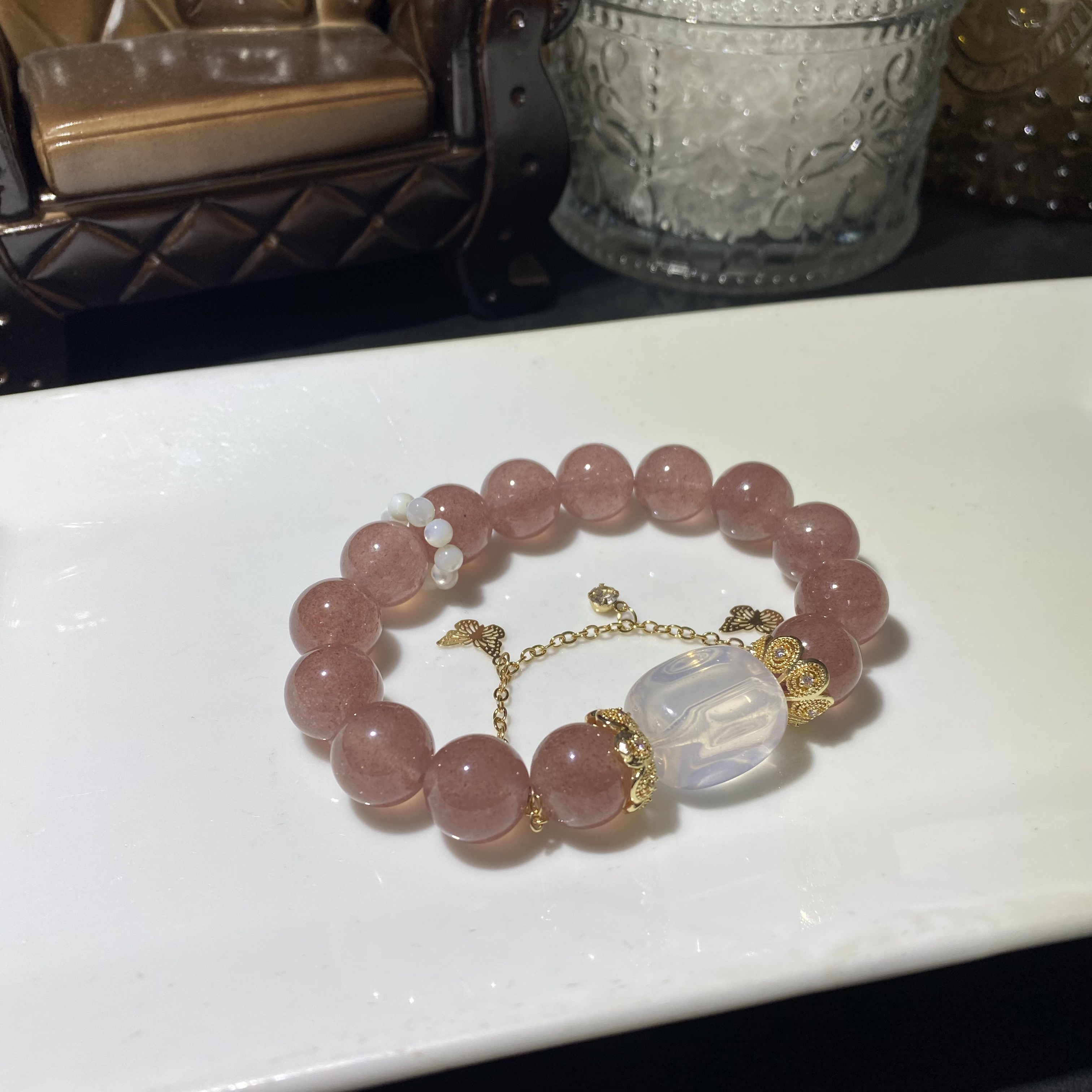 天然鸽血红草莓晶手链幂姐同款礼物-多样性发其一T56