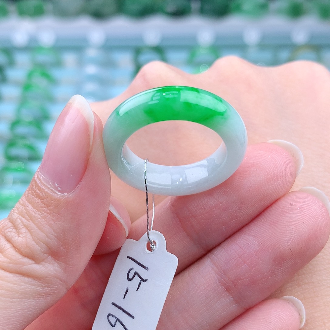 翡翠戒指未镶嵌缅甸翡翠A货16号