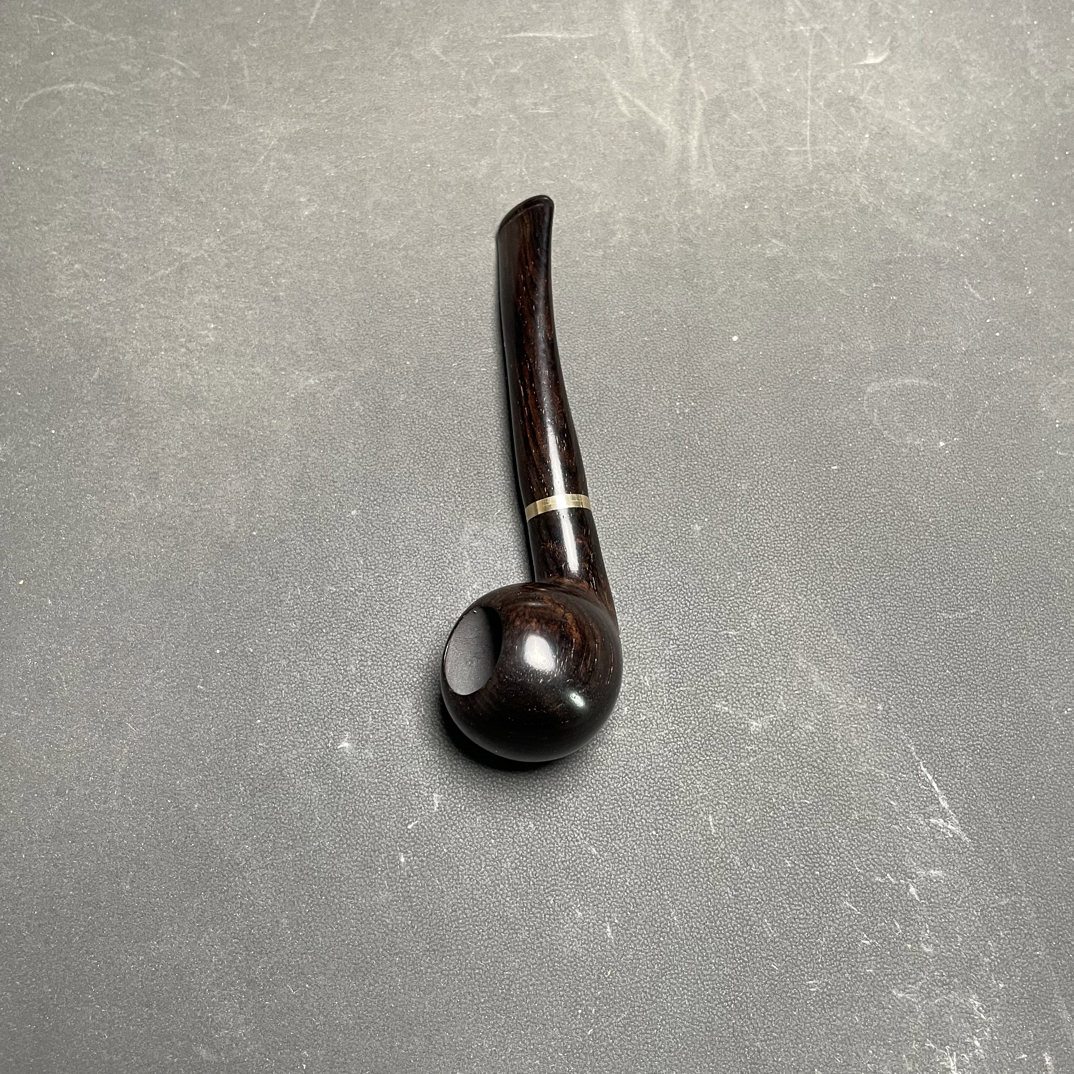 紫光檀小号圆球碳层旱烟斗长度10.5内径1.4外径2.9厘米