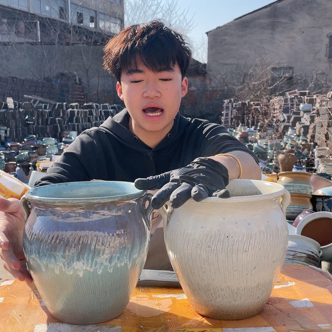 宜兴紫砂粗陶花盆