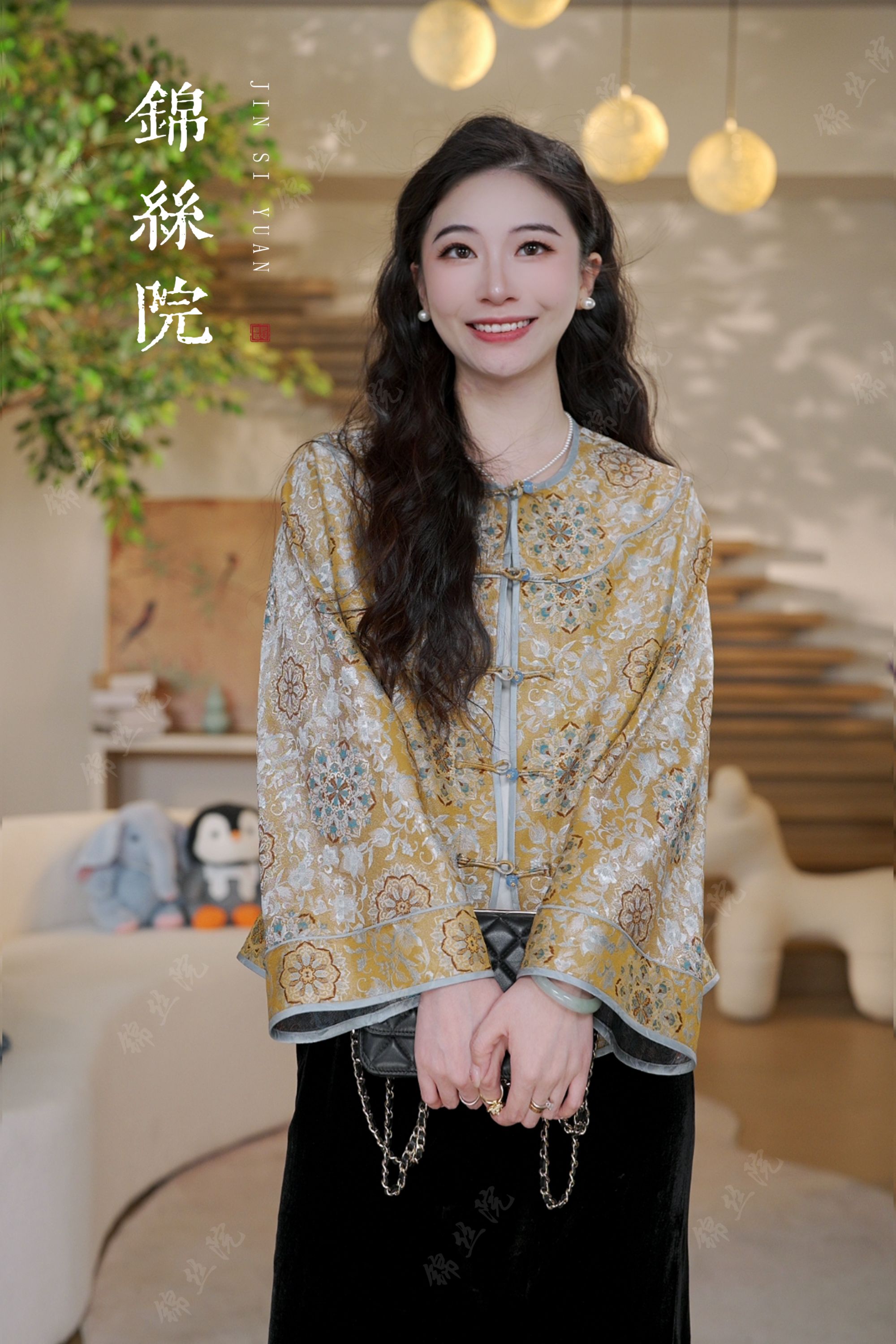 锦丝院【锦熙】桑蚕丝织金老宋锦外套贵气高级上衣WTQ67183251