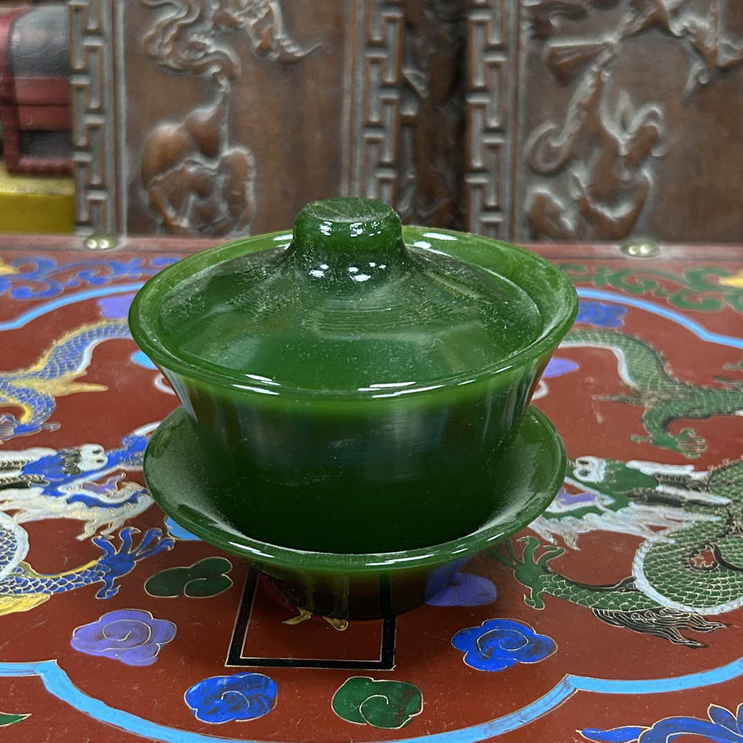 【闪购商品】绿碗木摆件复古工艺