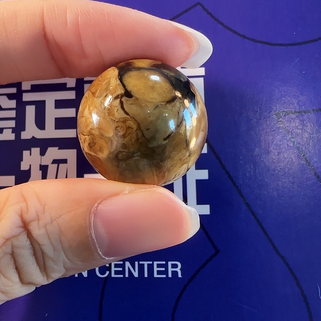 蜜蜡未镶嵌裸石21.5缅甸跟珀瑕疵圆珠