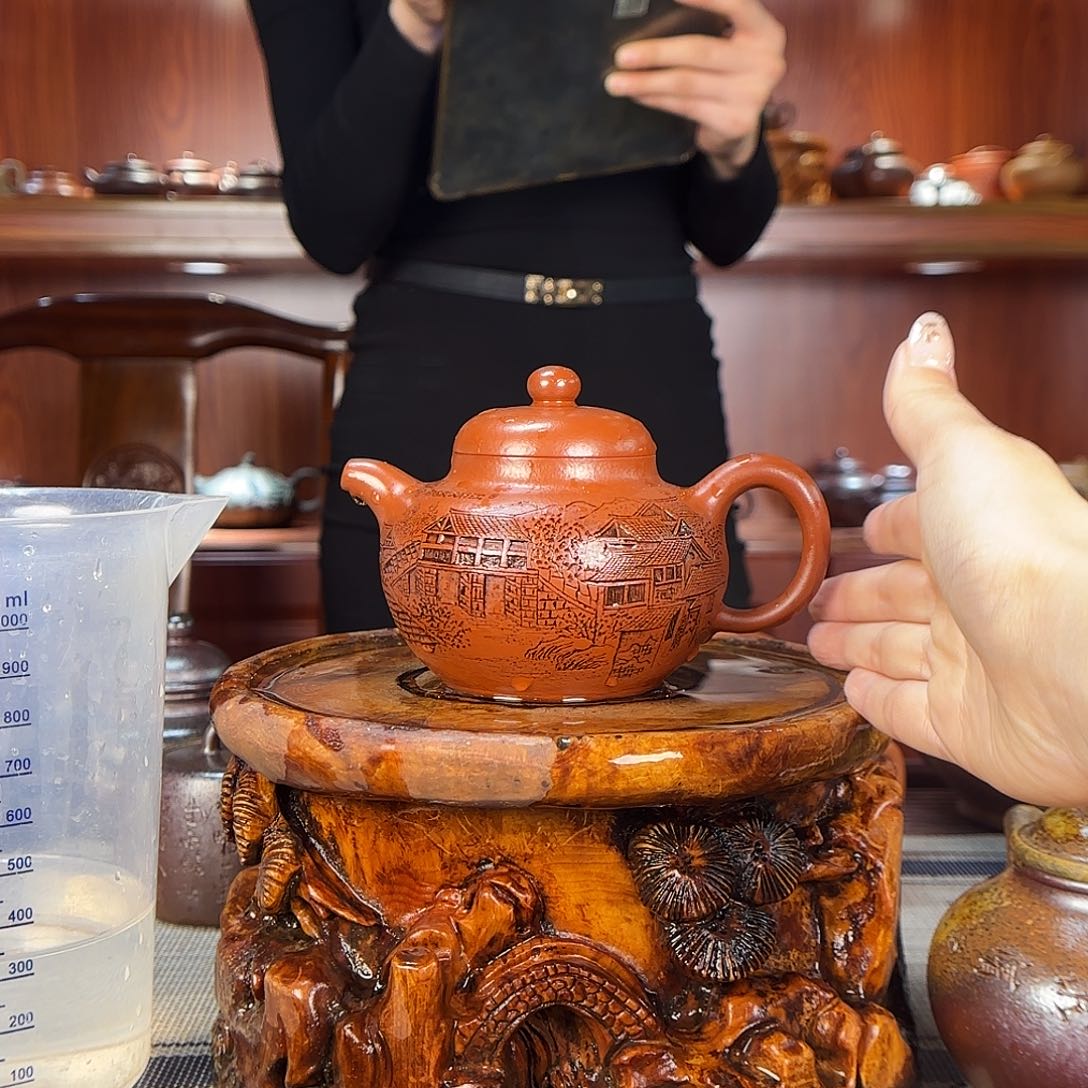 紫砂茶壶前墅窑紫砂。350c c