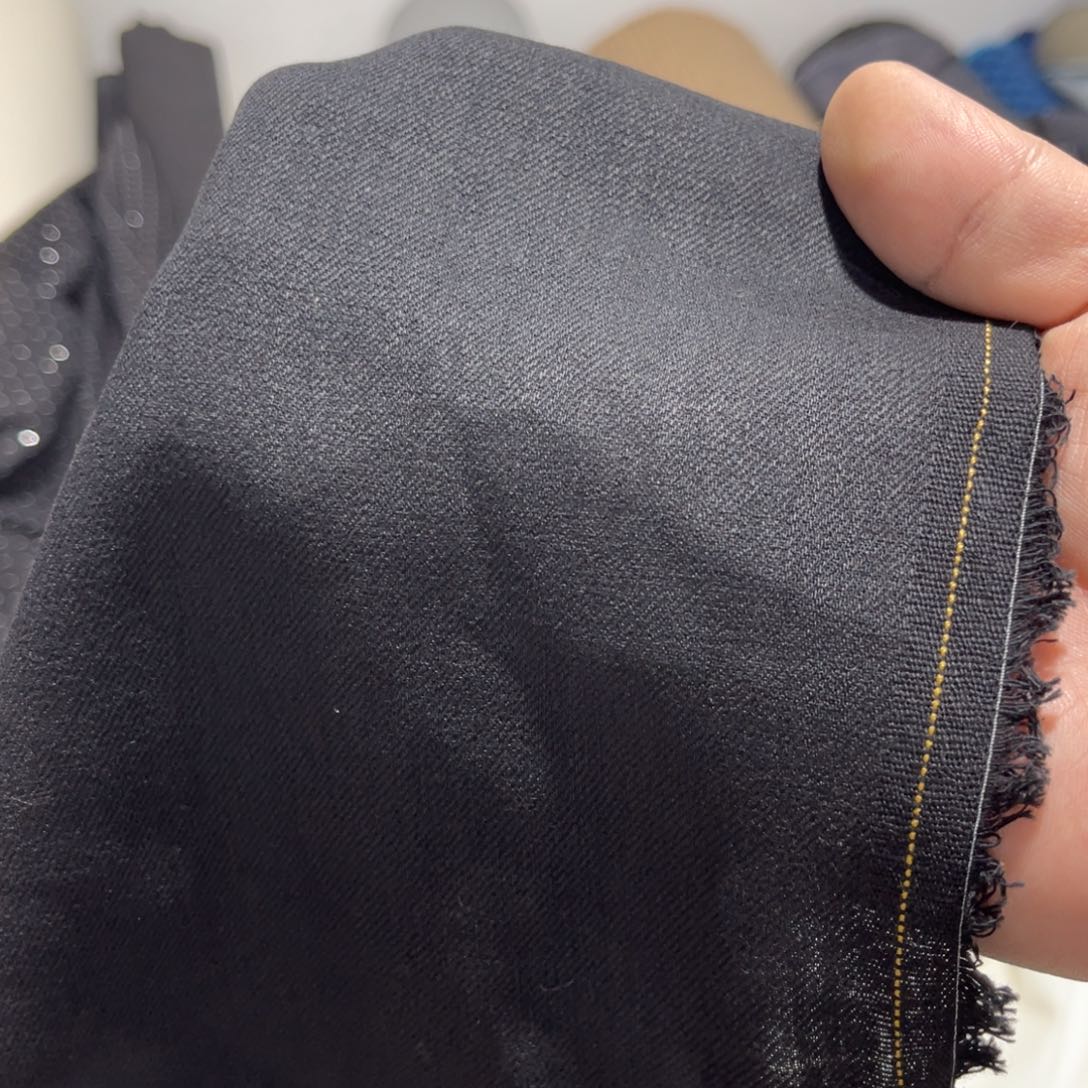 偲****棉纯棉麻黑色布料2米