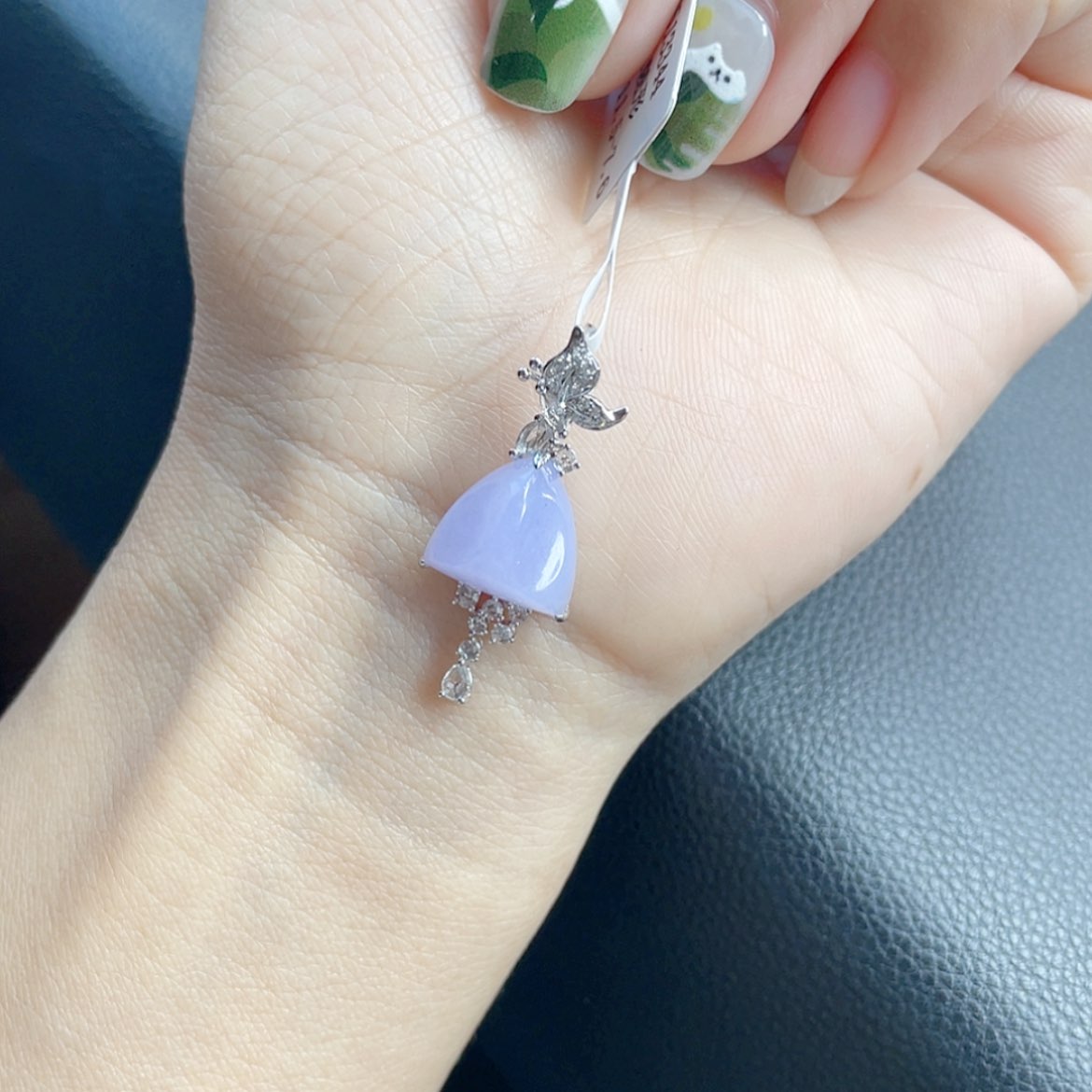 【闪购商品】翡翠颈饰18K金镶嵌87号 随形粉紫