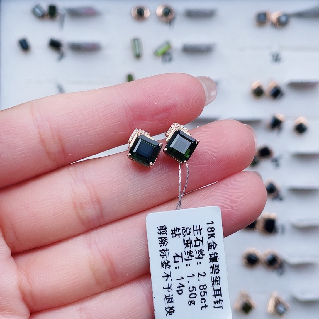 耳饰碧玺18K金镶嵌