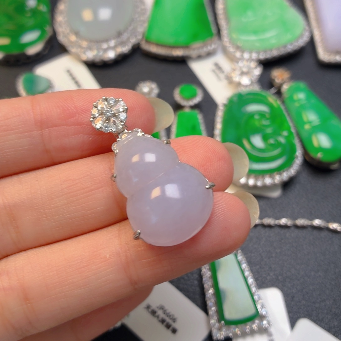 翡翠银S925镶嵌颈饰