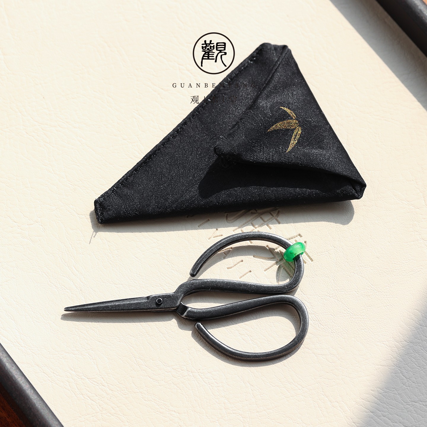 QIFENGJV/栖凤居小茶包剪套装手工复古茶道茶艺中式便携剪刀